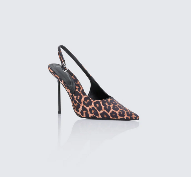 Finesse Serene Leopard Knife Point Sling Back