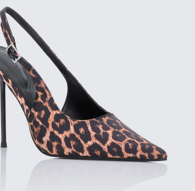 Finesse Serene Leopard Knife Point Sling Back