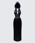 Finesse Lirael Black Sheer Corset Maxi Dress