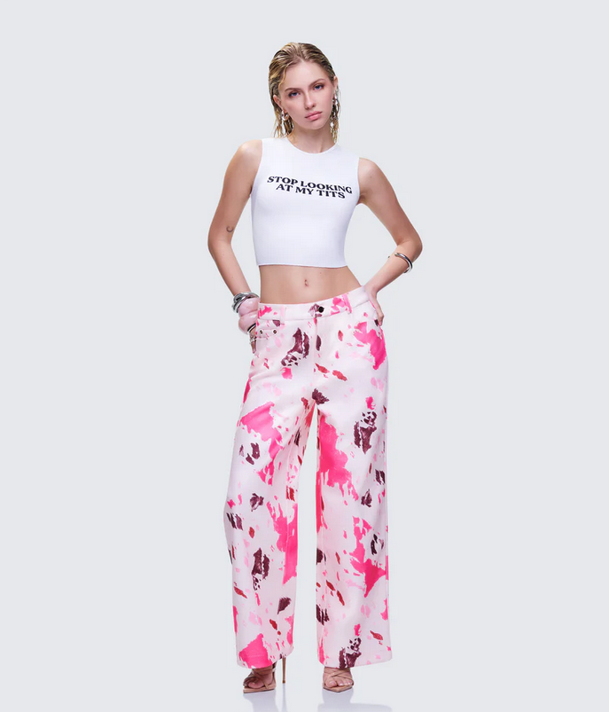 Finesse Nicolette White Rib Graphic Top