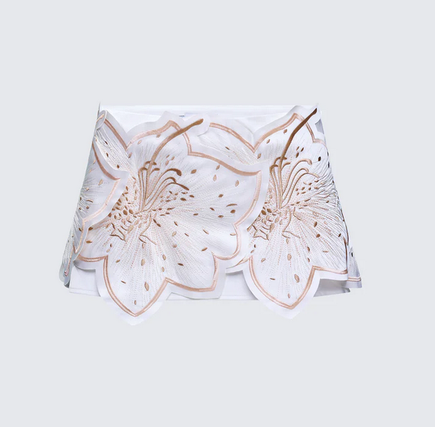 Finesse Ylva White Applique Mini Skirt