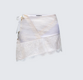 Finesse Josette White Satin Lace Up Skirt