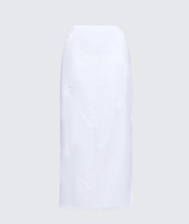 Finesse Isla Ivory Embroidered Maxi Skirt