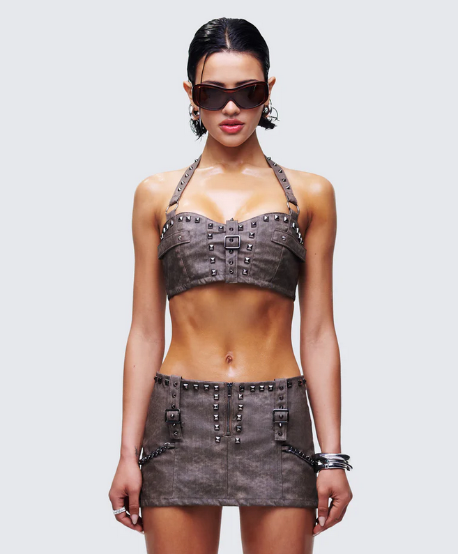 Finesse Hosea Brown Vegan Leather Bra