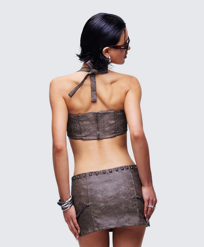 Finesse Hosea Brown Vegan Leather Bra