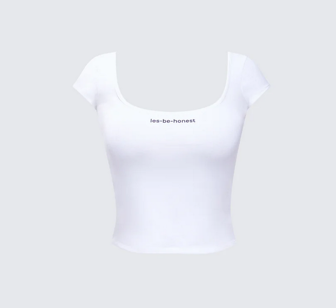 Finesse Levi Slogan Scoop Neck Tee