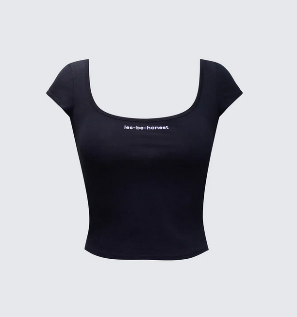 Finesse Levi Slogan Scoop Neck Tee