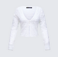 Finesse Keturah White Embroidered Lace Cardigan