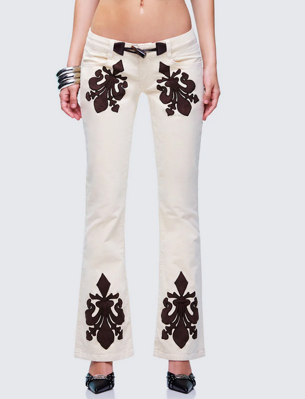 Finesse Oakley Ivory Cord Western Pants