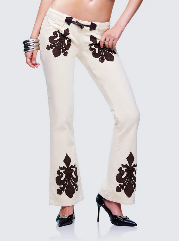 Finesse Oakley Ivory Cord Western Pants