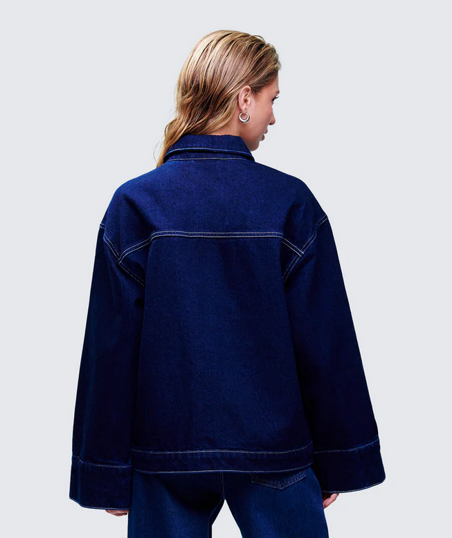 Finesse Frovi Blue Denim Oversized Shirt