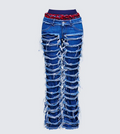 Finesse Katria Blue Frayed Denim Boxer Jean