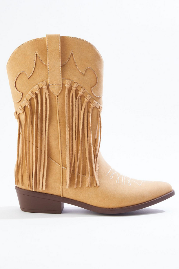 Cato Fashions Tan Fringe Western Boots
