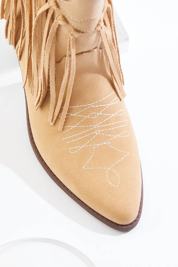Cato Fashions Tan Fringe Western Boots