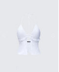 Finesse Isla Ivory Embroidered Halter Top