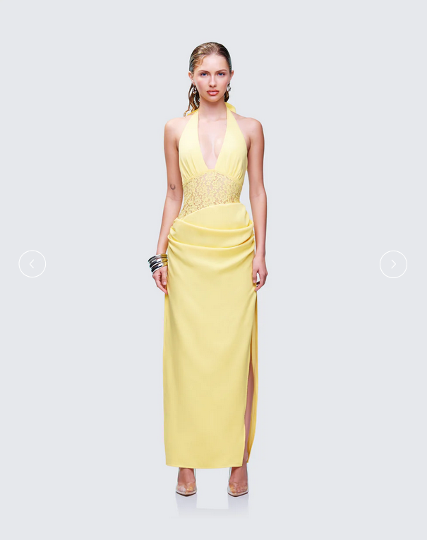 Finesse Lenora Lace Detail Maxi Dress