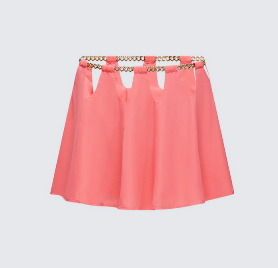 Finesse Arla Pink Heart Chain Mini Skirt