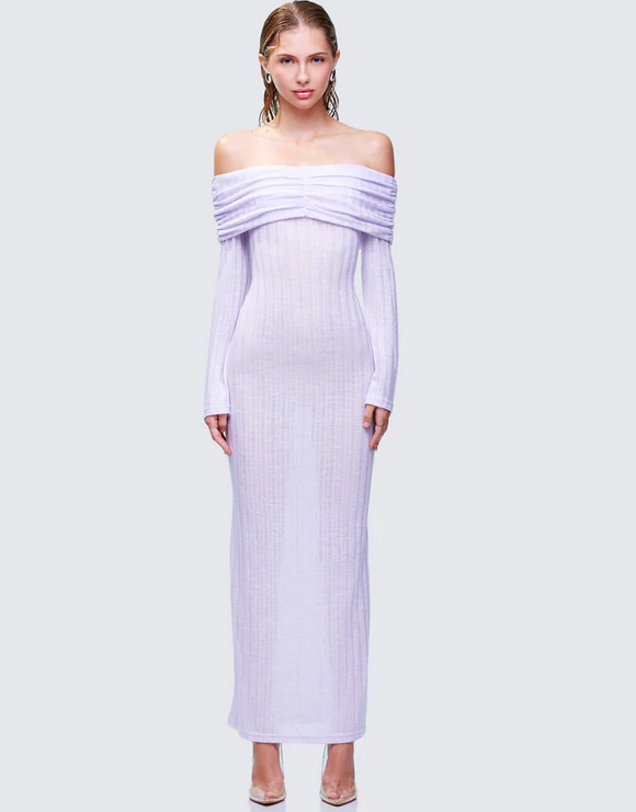 Finesse Sian Purple Knit Maxi Dress