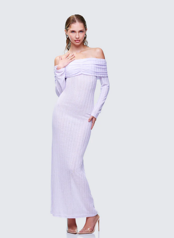 Finesse Sian Purple Knit Maxi Dress