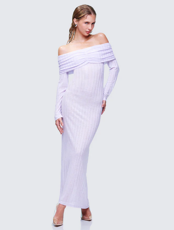 Finesse Sian Purple Knit Maxi Dress