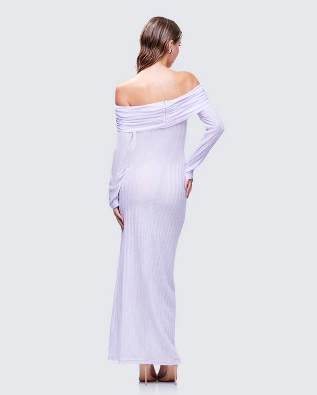 Finesse Sian Purple Knit Maxi Dress