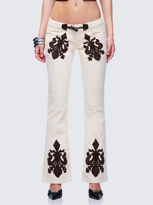 Finesse Oakley Ivory Cord Western Pants
