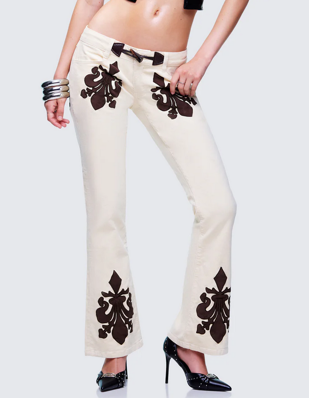 Finesse Oakley Ivory Cord Western Pants