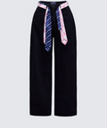 Finesse Taliah Black Denim Tie Belt Jeans