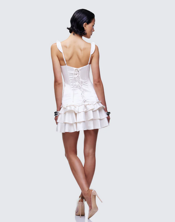 Finesse Odelle Satin Ruffle Dress