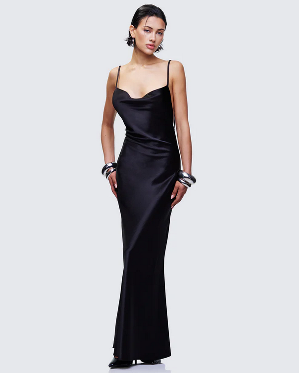 Finesse Elspeth Satin Bias Slip Maxi Dress
