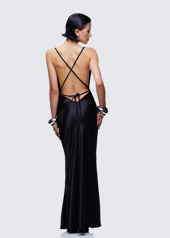 Finesse Elspeth Satin Bias Slip Maxi Dress