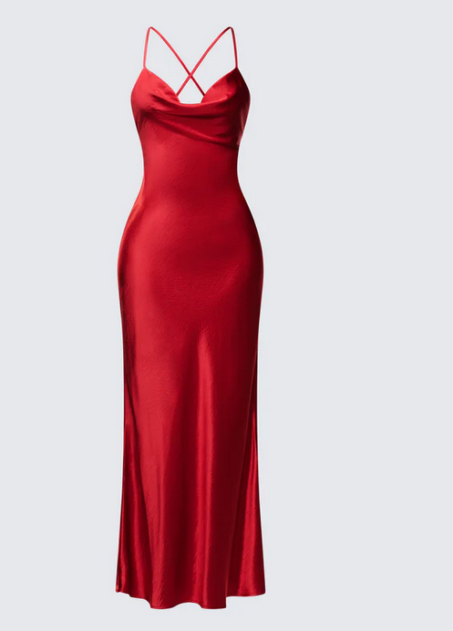 Finesse Elspeth Satin Bias Slip Maxi Dress