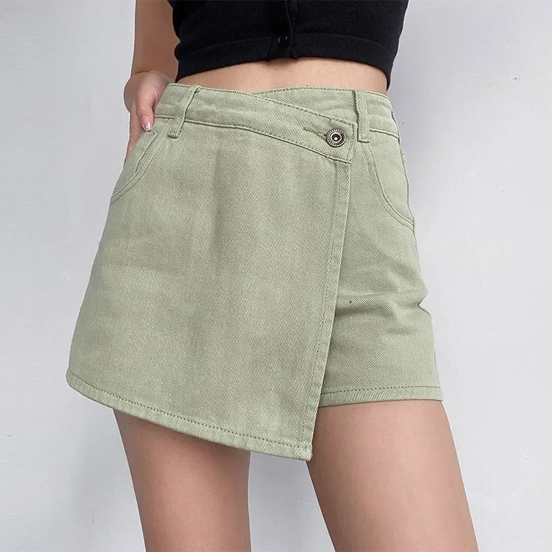 Nabalu Nerissa | Women’s Wrap Style Denim Mini Skirt