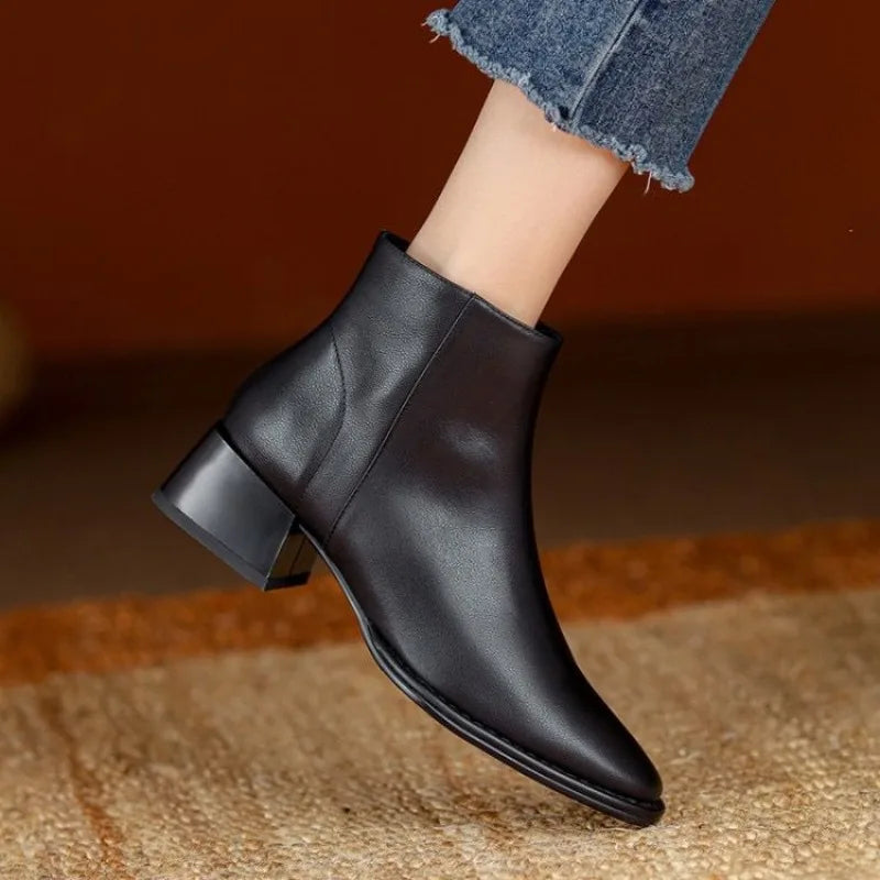 Harper & Lane Sophia Chunky Heel Ankle Boots