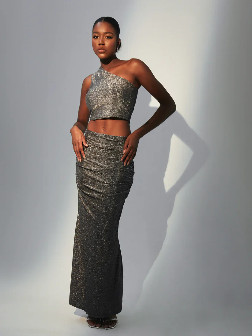 Klassy Shimmer Maxi Skirt