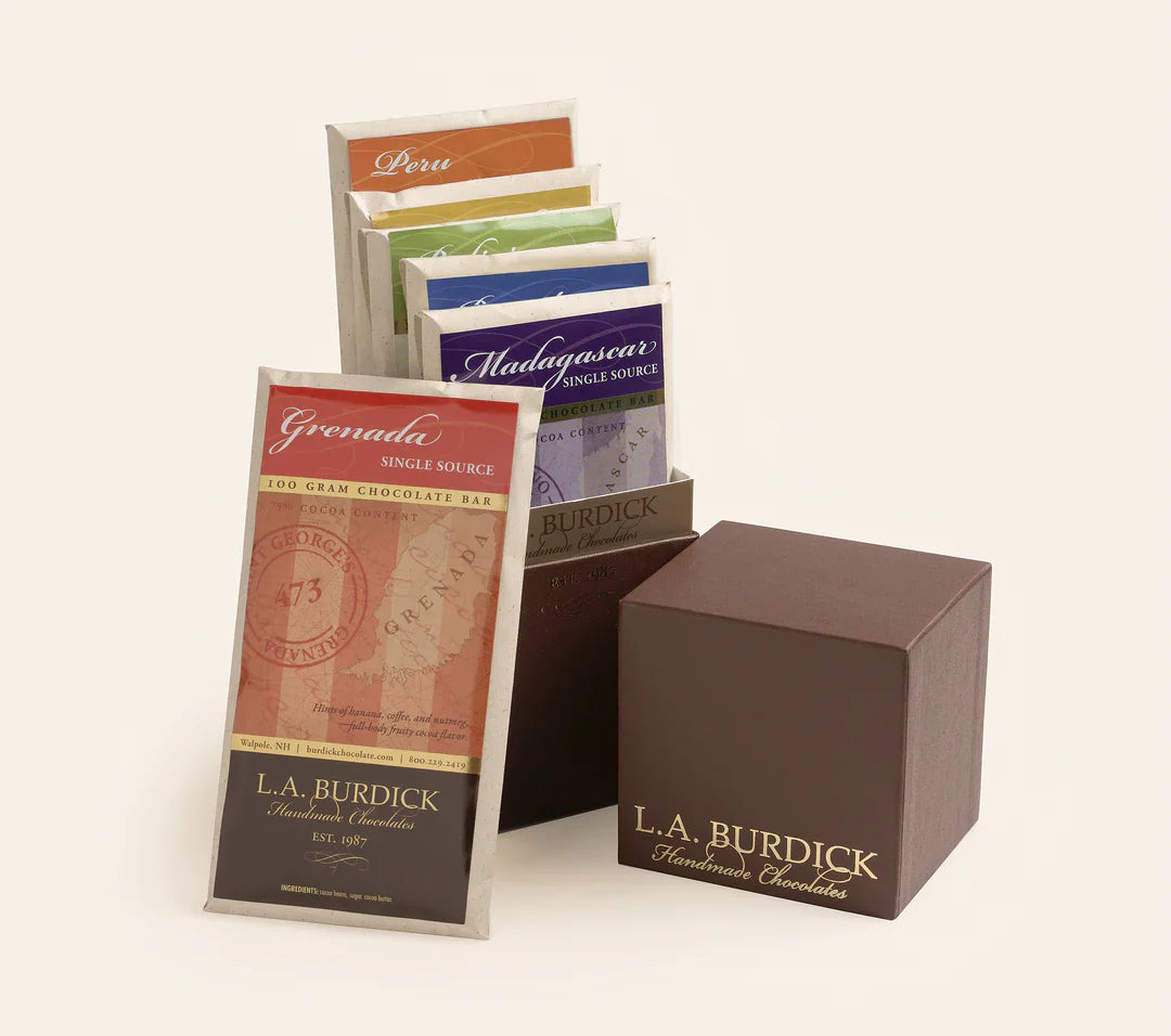 L.A. Burdick Chocolates Single Source Dark Chocolate Bar Set