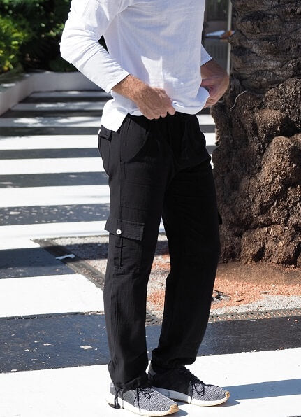 Cotton Natural Men's St. Vincent Black Line Pants