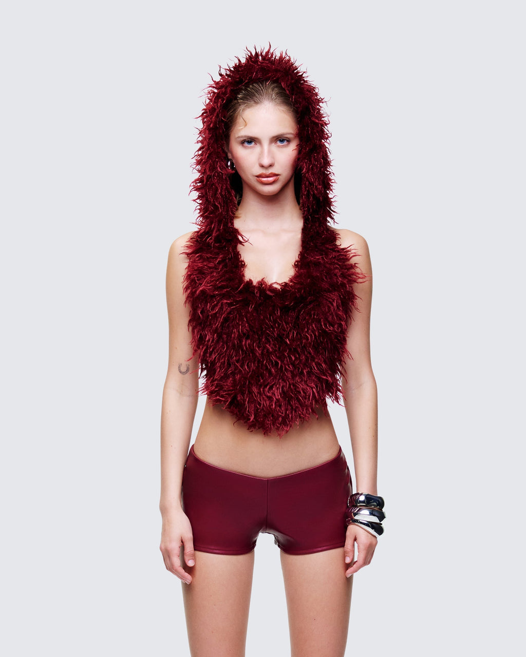 Finesse Tamara Plum Backless Hood Top