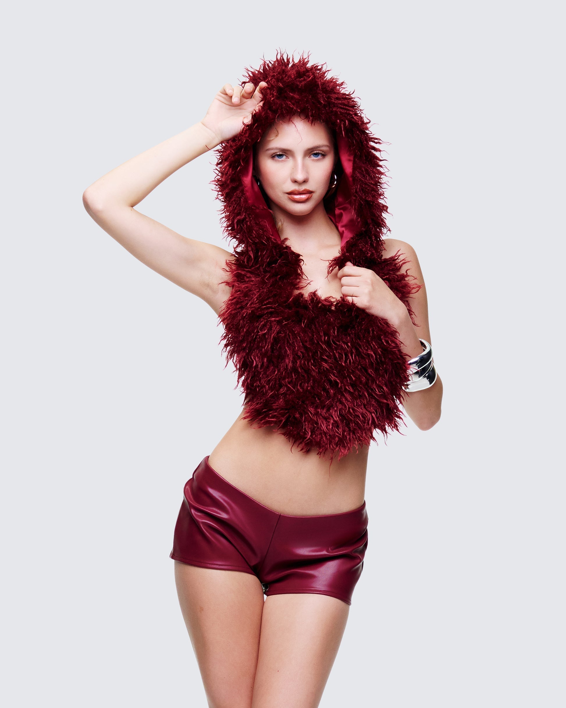 Finesse Tamara Plum Backless Hood Top