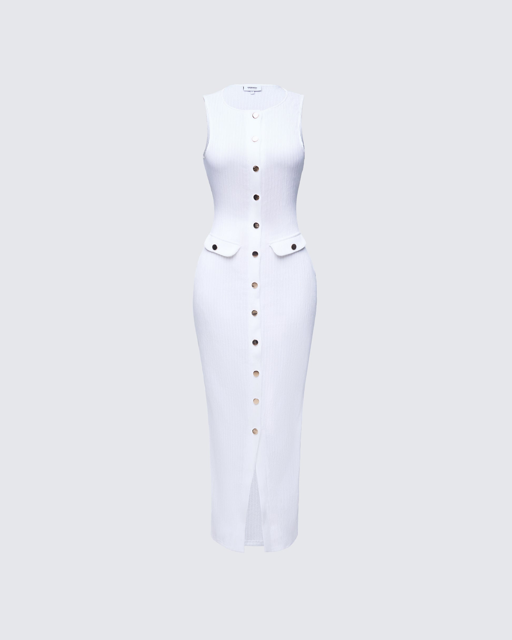 Finesse Tansy Ivory Button Up Maxi Dress