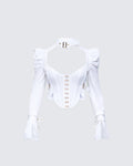 Finesse Tashi White Strap Detail Top