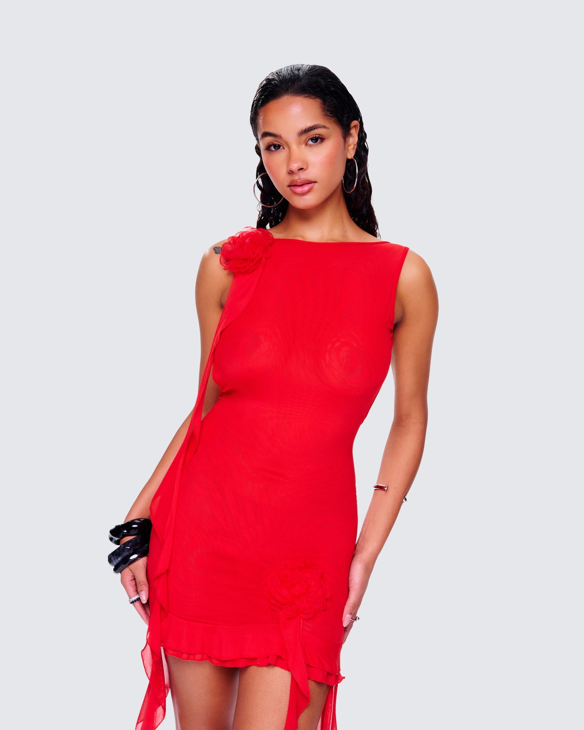 Tiana Ruffle Rosette Dress