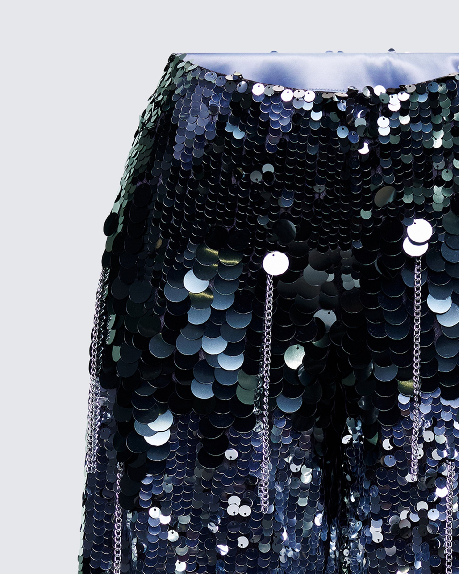 Finesse Tiva Silver Sequin High Waisted Pants