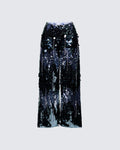 Finesse Tiva Silver Sequin High Waisted Pants