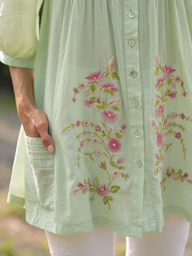 April Cornell Patricia Embroidery Tunic - Sage