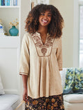 April Cornell Jacquard Court Tunic - Biscuit
