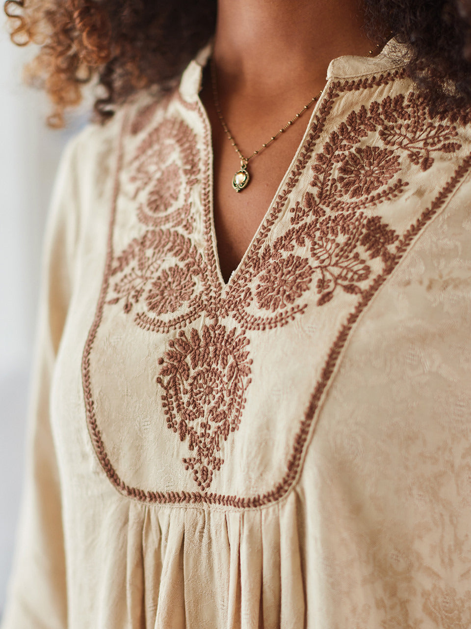 April Cornell Jacquard Court Tunic - Biscuit