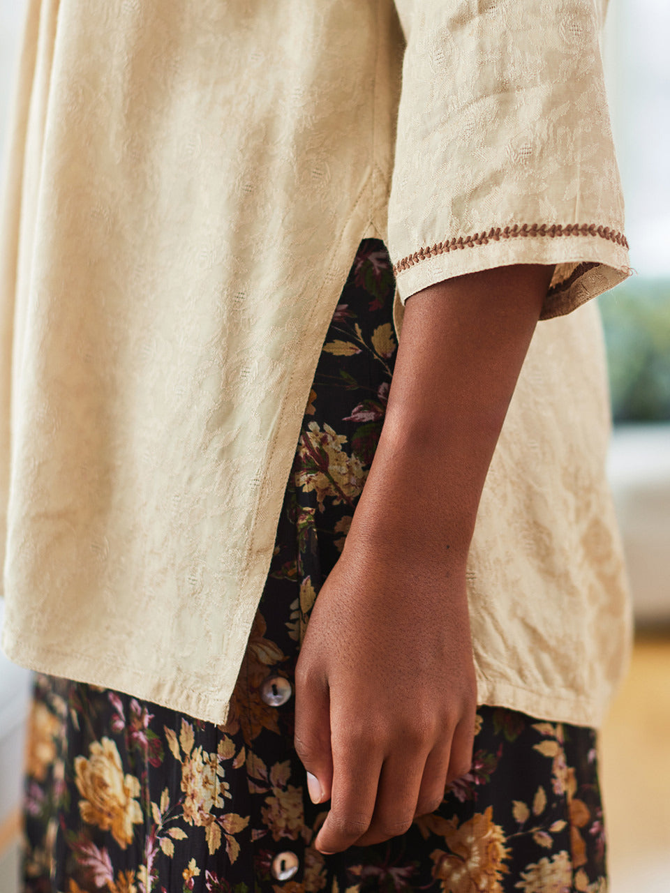 April Cornell Jacquard Court Tunic - Biscuit