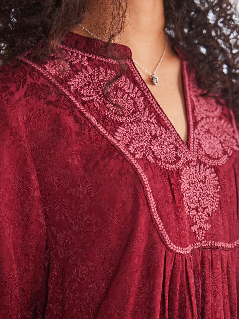 April Cornell Jacquard Court Tunic - Rich Red