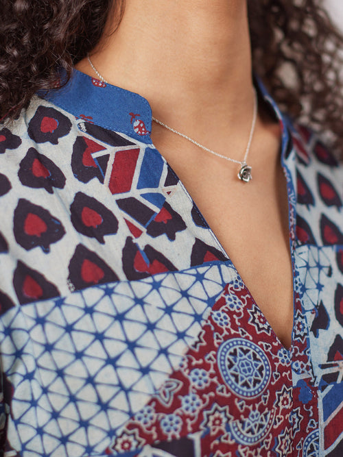 April Cornell Indigo Patchwork Tunic